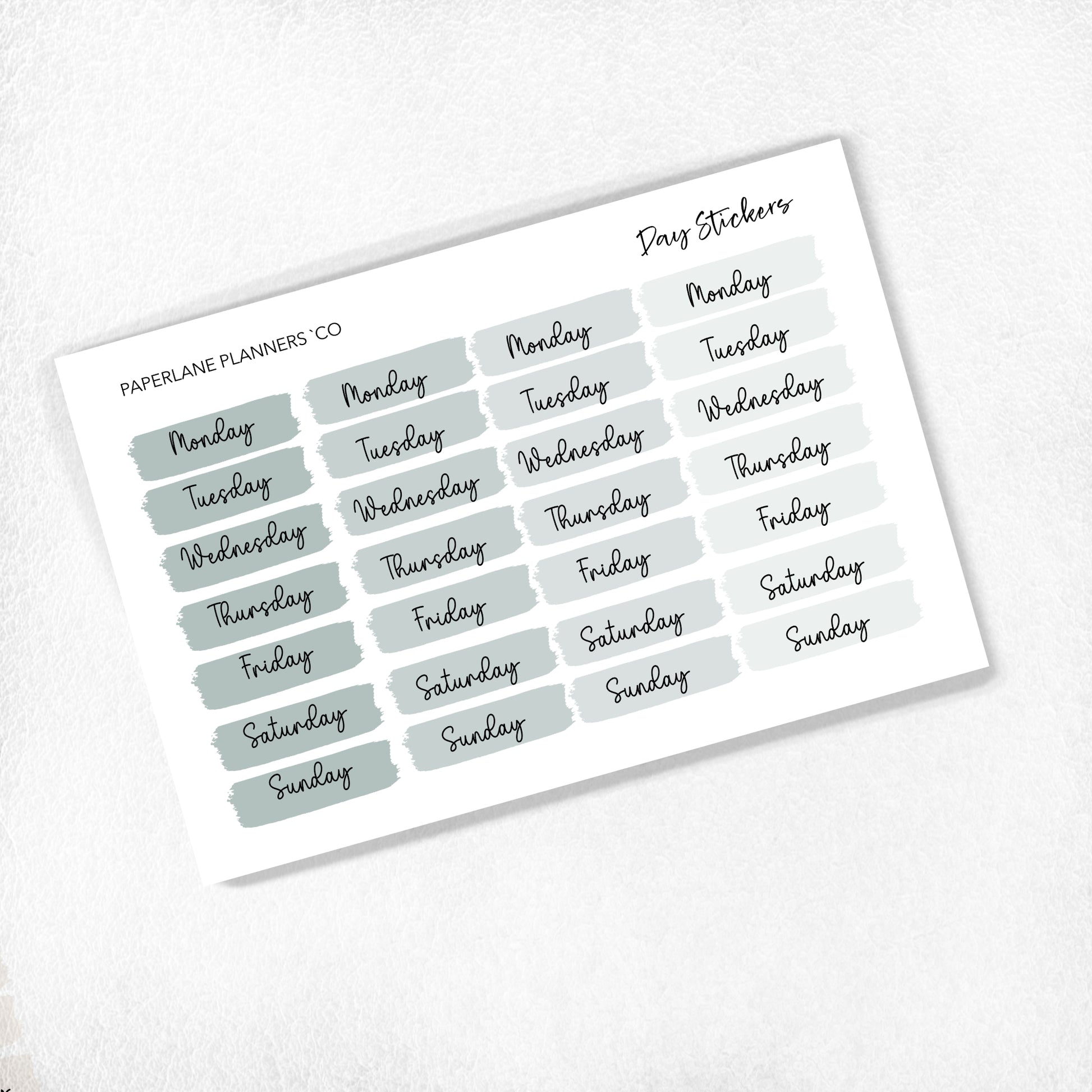 Script Functional Days of Week Stickers 
