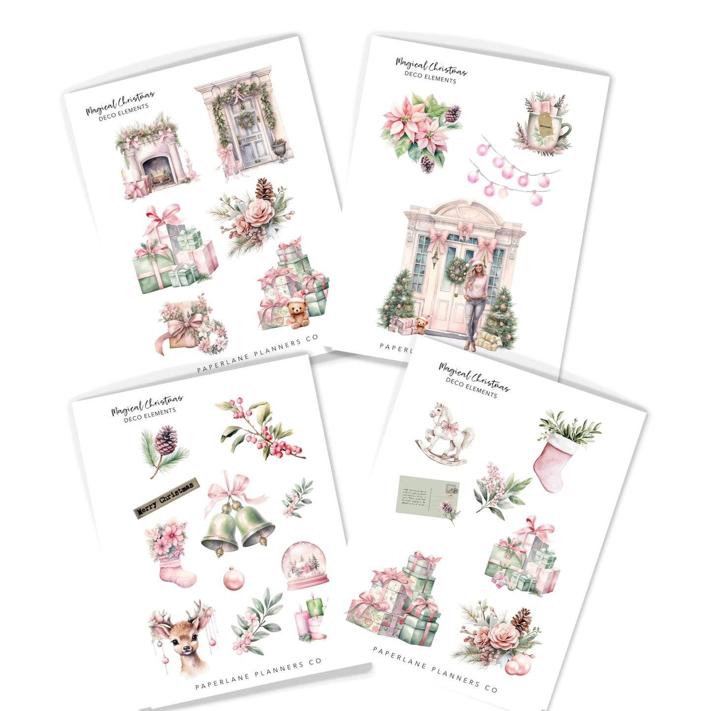  Set of 4 transparent washi sticker sheets- Paperlane Planners `Co